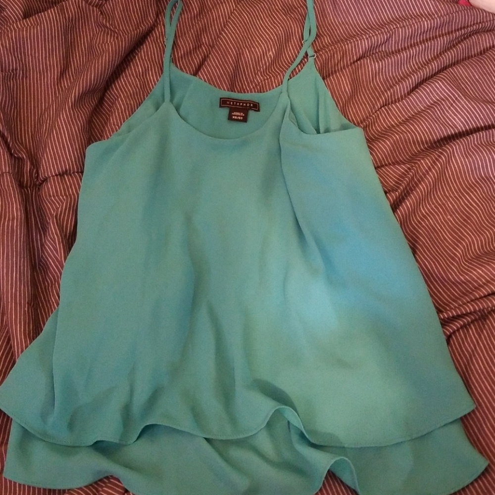 Blue flowy tank